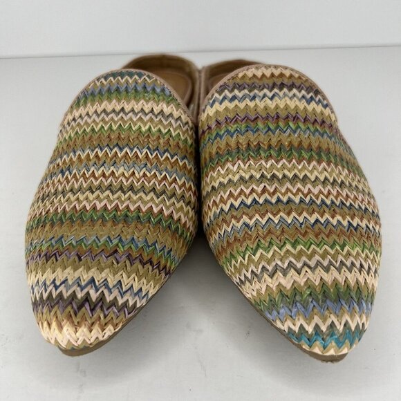 Serra Brown Multicolor Woven Pointed-Toe Mules Womens Size 7 Slip-On Flats - Picture 3 of 10